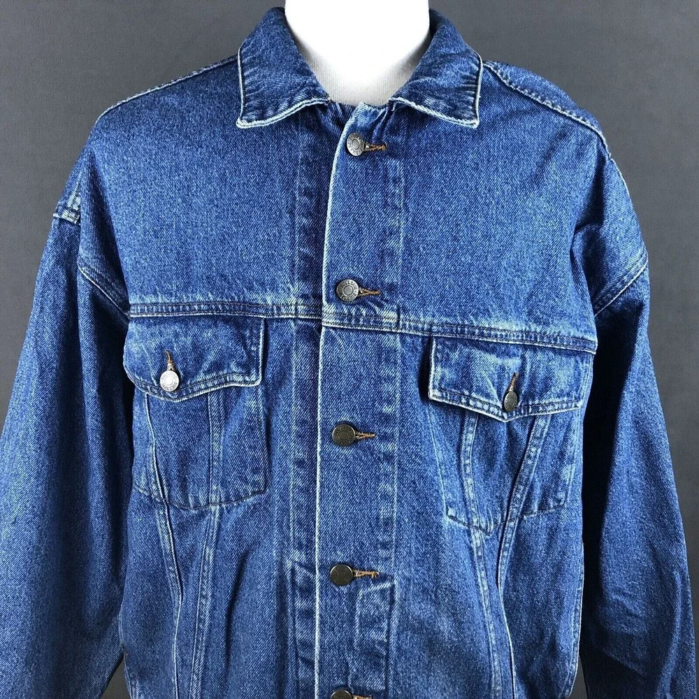 Bullseye‎ Classic Jeanswear Denim Blue Jean Trucker Jacket Size XL Rockabilly